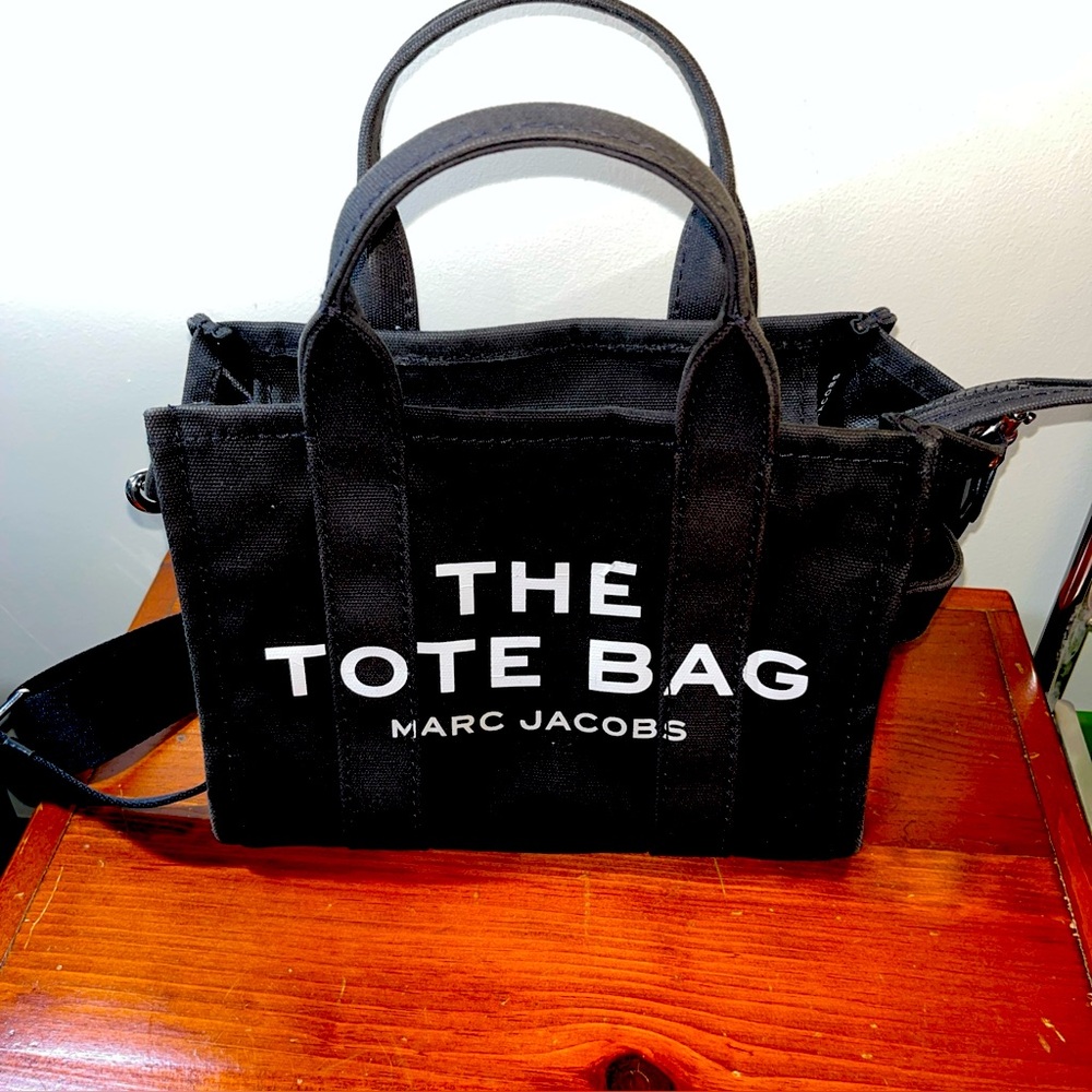 Marc Jacobs Small Black Canvas Tote Bag